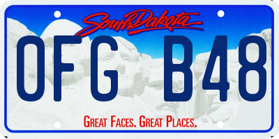 SD license plate 0FGB48