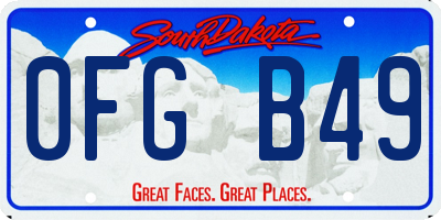SD license plate 0FGB49