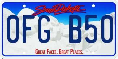 SD license plate 0FGB50