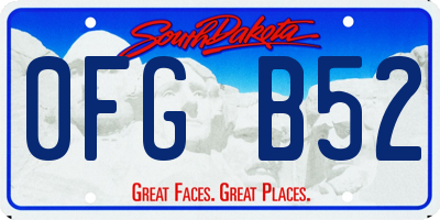SD license plate 0FGB52