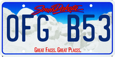 SD license plate 0FGB53