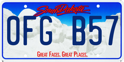 SD license plate 0FGB57