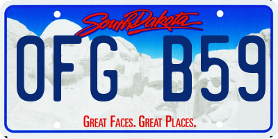 SD license plate 0FGB59