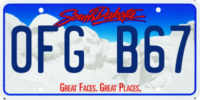 SD license plate 0FGB67