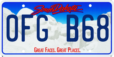 SD license plate 0FGB68
