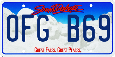 SD license plate 0FGB69