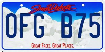 SD license plate 0FGB75