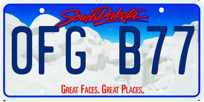 SD license plate 0FGB77