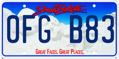SD license plate 0FGB83