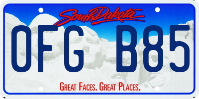 SD license plate 0FGB85