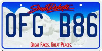 SD license plate 0FGB86