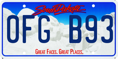 SD license plate 0FGB93