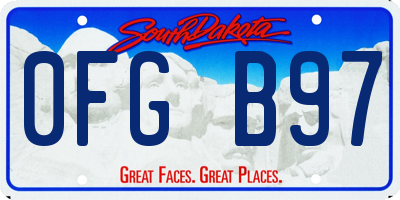 SD license plate 0FGB97