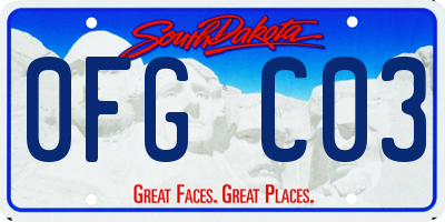 SD license plate 0FGC03