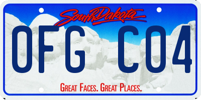 SD license plate 0FGC04