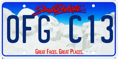 SD license plate 0FGC13