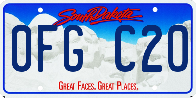SD license plate 0FGC20