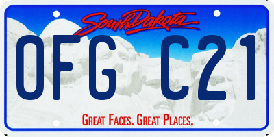 SD license plate 0FGC21