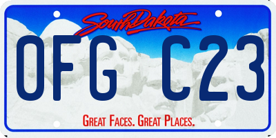 SD license plate 0FGC23