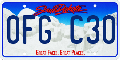 SD license plate 0FGC30