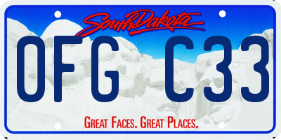 SD license plate 0FGC33