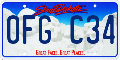 SD license plate 0FGC34