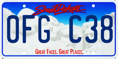 SD license plate 0FGC38