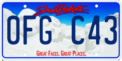 SD license plate 0FGC43