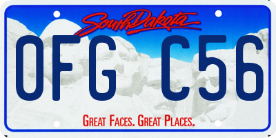 SD license plate 0FGC56
