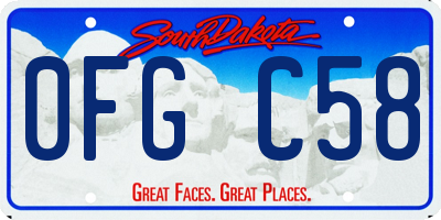 SD license plate 0FGC58