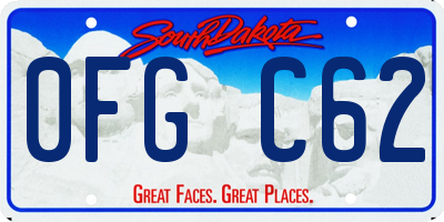 SD license plate 0FGC62