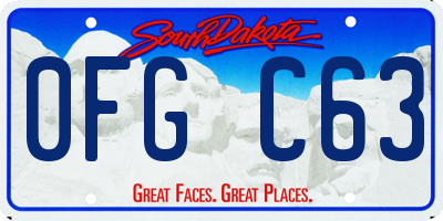 SD license plate 0FGC63