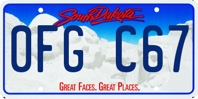 SD license plate 0FGC67