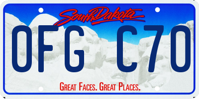 SD license plate 0FGC70