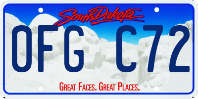 SD license plate 0FGC72