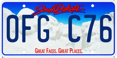SD license plate 0FGC76