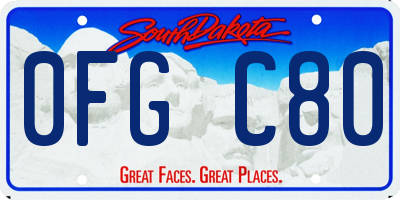 SD license plate 0FGC80