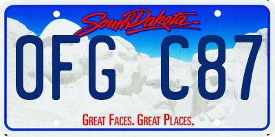 SD license plate 0FGC87