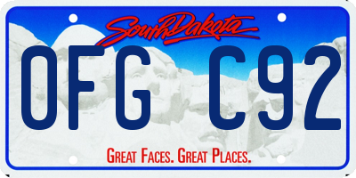 SD license plate 0FGC92
