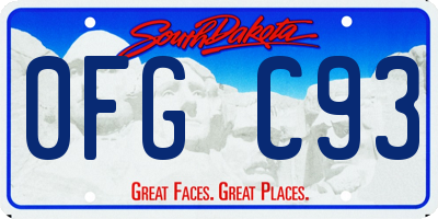 SD license plate 0FGC93