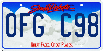 SD license plate 0FGC98