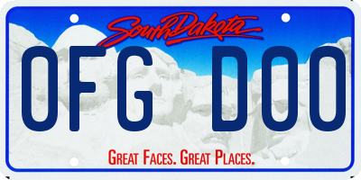 SD license plate 0FGD00