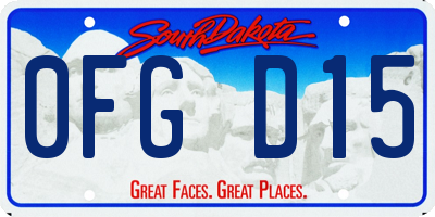 SD license plate 0FGD15