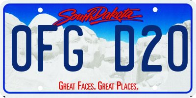SD license plate 0FGD20
