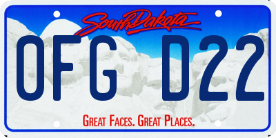 SD license plate 0FGD22
