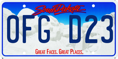 SD license plate 0FGD23