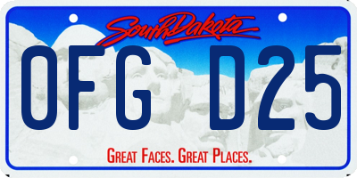 SD license plate 0FGD25