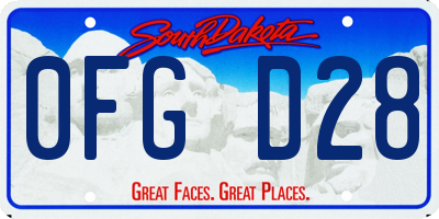 SD license plate 0FGD28