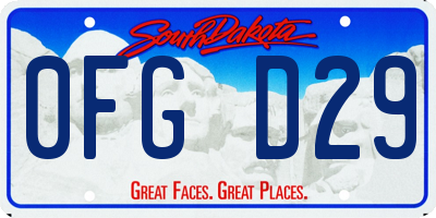 SD license plate 0FGD29