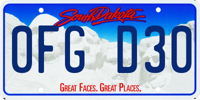 SD license plate 0FGD30